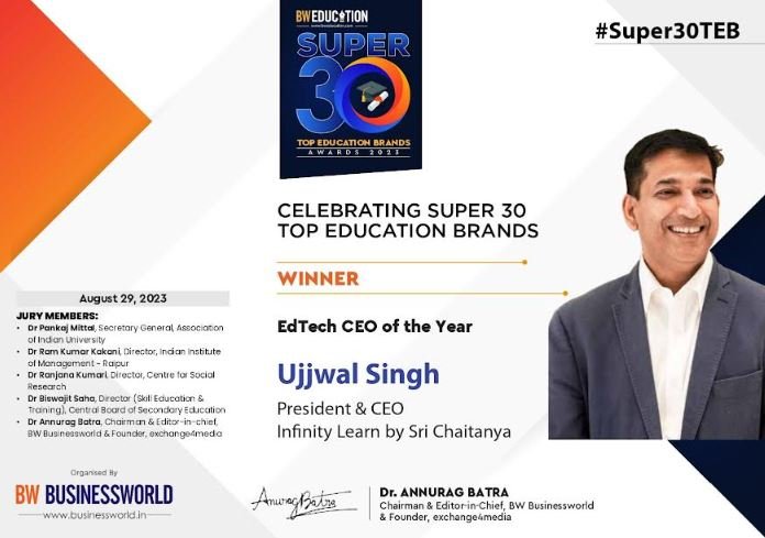Ujjwal Singh EdTech CEO of the Year