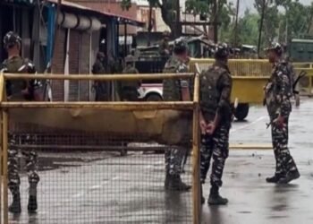 Militants fired a rocket-propelled grenade at police units and commando posts near a temple in Moreh, Manipur. Two police officers were killed in the attack.
