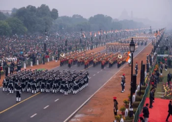 Delhi Police's all-women contingent marched down the Kartavya Path for the first time in history.