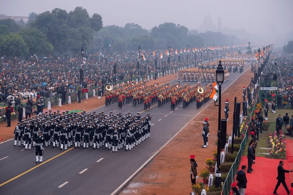Delhi Police's all-women contingent marched down the Kartavya Path for the first time in history.