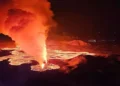 The previous eruption started on 14 January and lasted roughly two days, with lava flows reaching the outskirts of the Grindavik fishing town, whose nearly 4,000 inhabitants had been evacuated